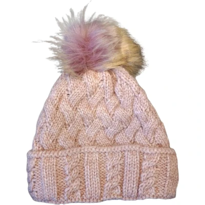 Afbeelding van Dames Muts met Pompon Fleece Thermisch Beanie Winter Roze Sports4You
