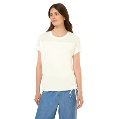 Afbeelding van Cecil MIT Detail Tshirt print, Dames, Maat: Small, Weiß