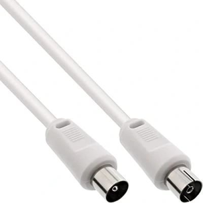 Afbeelding van InLine® Antennekabel, dubbel afgeschermd,&gt;75dB, wit, 10m