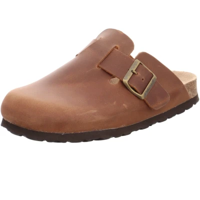Afbeelding van Natural Sense unisex pantoffels klomp leer bruin 1152933