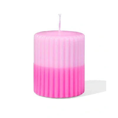 Afbeelding van HEMA Stompkaars Ø7x8cm Ribbel Lichtroze felroze (roze)