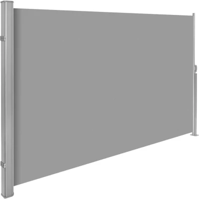 Afbeelding van tectake Uittrekbaar aluminium windscherm tuinscherm 160 x 300 cm grijs
