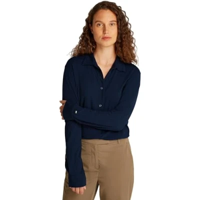 Afbeelding van Tommy Hilfiger Casual Shirt Overhemdblouse, Dames, Maat: Large, Dark night navy