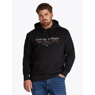 Afbeelding van Tommy Hilfiger Center Stack Hoody Sweater, Heren, Maat: 4XL, Black