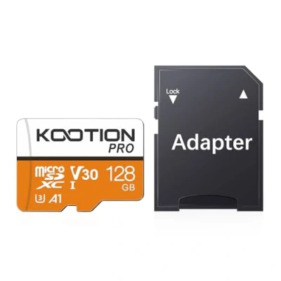Afbeelding van Kootion microSD kaart 128 GB UHS I geheugenkaart microSDXC mini SD 128G geheugen (A1 V30 U3 4K) voor camera&#039;s, mobiele telefoons, tablets, Android smartphones