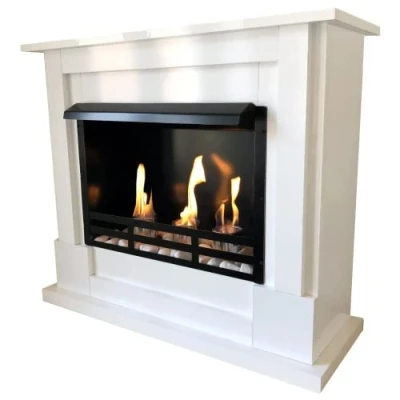 Afbeelding van Kaminbau Mierzwa Lukas Ethanolhaard, gelhaard, wit incl. gratis accessoireset