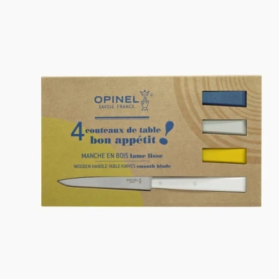 Afbeelding van Opinel N125 Bon Appétit Celeste Tafelmessenset 4 delig RVS