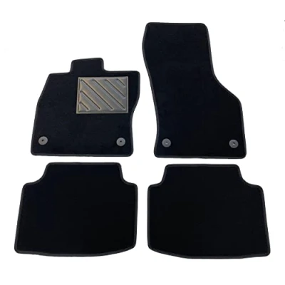 Afbeelding van Vloermatten voor VW Passat B8 2014 09/2019 Restyling Limousine en Variant op maat, hakbeschermers van versterkt rubber bevestigingsknoppen