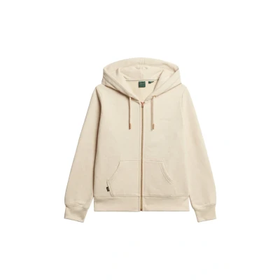Afbeelding van Superdry Essential LOGO ZIP Sweater met rits, Dames, Maat: 42, Light oat marl