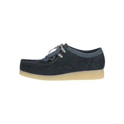 Afbeelding van Clarks Wallabee Sportieve veterschoenen, Heren, Maat: 45, Navy Leer