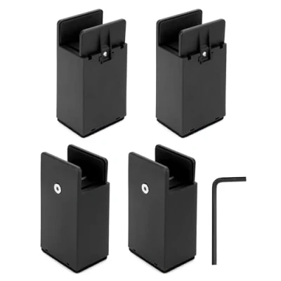 Afbeelding van QWORK® pakket van 4 robuuste meubelverhogers 10 cm hoog voor kasten, bedden, banken, tafels, stoelen meubelpoten tot 38 mm breed