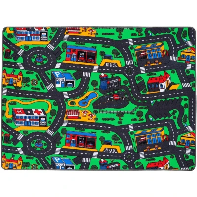 Afbeelding van Primaflor Ideen in Textil Kindervloerkleed City Straten speelkleed, straatbreedte ca. 9 cm, kinderkamer