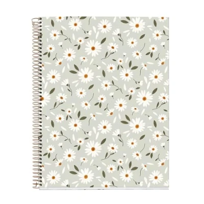 Afbeelding van Miquelrius Notebook A4 (210 x 297 mm), geruit, 5 mm 100 vellen 70 g/m², kartonnen omslag groen, 4 gekleurde strepen, koperen spiraal, collectie Spring Flowers, bloemen