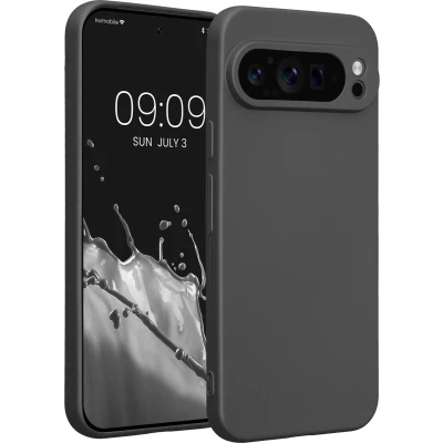 Afbeelding van kwmobile metallic telefoonhoesje van TPU geschikt voor Google Pixel 9 Pro XL Flexible case smartphone In grijs