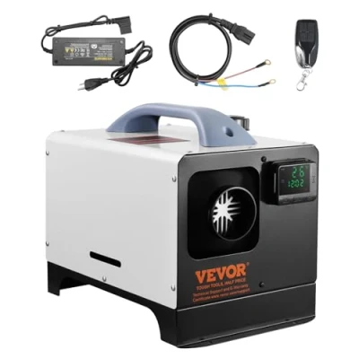Afbeelding van VEVOR Horizontale Diesel Luchtverwarmer Alles In ééN 5 8 Kw Met 30m Afstandsbediening En Lcd Scherm Snelle Verwarming, Geluidsarm, Draagbare Autoverwarmer Voor Auto&#039;S, Campers, Vrachtwagens, Tractoren, Garages, Hutten, Buiten Kamperen Wit
