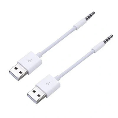 Afbeelding van JSER 2 x USB stekker type A naar Aux 3,5 mm stekker, audio hoofdtelefoonaansluitkabel