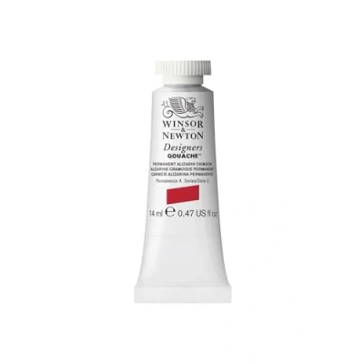 Afbeelding van Winsor &amp; Newton 0605466 Designers Gouache, fijnste kunstschilderverf, dekkend, hoogwaardige pigmenten 14ml Tube, Permanent Alizarin Crimson