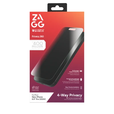 Afbeelding van Invisible Shield Glass Elite Privacy 360 iPhone 16 Pro Max transparant