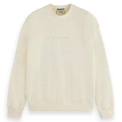 Afbeelding van Scotch &amp; Soda CORE LOGO Front Chest Sweater, Heren, Maat: Large, Off white