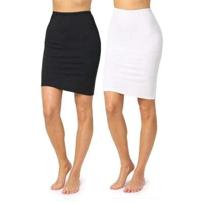Afbeelding van Merry Style Dames Onderrok Petticoat voor Rokken MS10 204 (2Pack Zwart/Wit, 3XL)