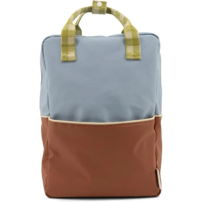 Afbeelding van Sticky Lemon Rugzak Large colourblocking blueberry + willow brown pear green