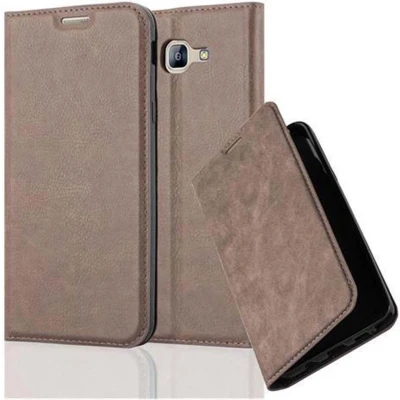 Afbeelding van Cadorabo Hoesje geschikt voor Samsung Galaxy A8 2016 in KOFFIE BRUIN Beschermhoes met magnetische sluiting, standfunctie en kaartvakje Book Case Cover Etui