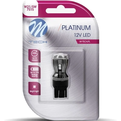 Afbeelding van M Tech Led W21/5W 12V Platinum Canbus 14x diode Rood Enkel
