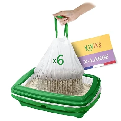 Afbeelding van Kiviks Kattenbakzak Kattenbakzakken met filter zeef zak voor grote kattenbak 6 stuks XL