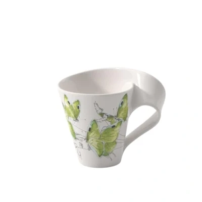 Afbeelding van Villeroy &amp; Boch Beker met oor (geschenkverpakking) NewWave Caffè Deep green hairstreak