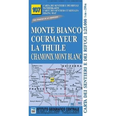Afbeelding van IGC Italien 1 : 25 000 Wanderkarte 107 Monte Bianco
