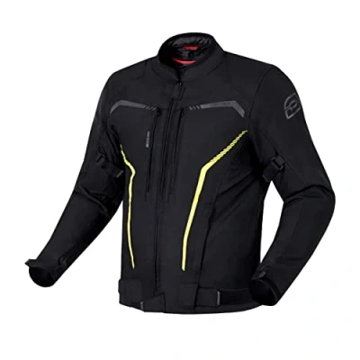 Afbeelding van OZONE MOTO Delta IV Motorjack voor heren, waterdicht membraan, elleboog en schouderbeschermers, 3 ventilatiekanalen, reflecterende elementen, 4 zakken, zwart/neongeel, XS