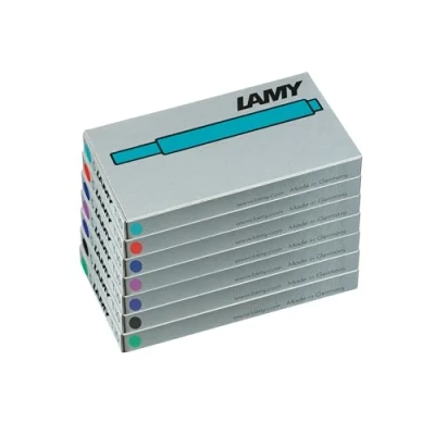 Afbeelding van Lamy T10 7 delige set inktpatronen met grote inktvoorraad geschikt voor alle vulpenmodellen inhoud 1,25 ml per patroon 5 stuks pak