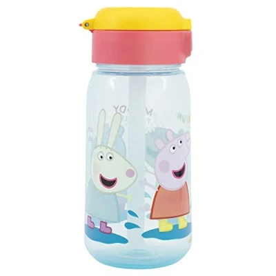 Afbeelding van Peppa Pig Kinderwaterfles van kunststof, 510 ml, met deksel en rietje