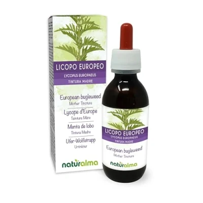 Afbeelding van Wolfspoot (Lycopus europaeus) kruid Alcoholvrije moedertinctuur Naturalma Vloeibaar extract druppels 120 ml Voedingssupplement Veganistisch