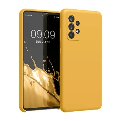 Afbeelding van kwmobile telefoonhoesje geschikt voor Samsung Galaxy A52 / 5G A52s Hoesje met siliconen coating Smartphone case in mango