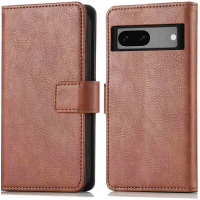 Afbeelding van Google Pixel 7a Hoesje Kunstleder iMoshion Bookcase Bruin Telefoonhoesje
