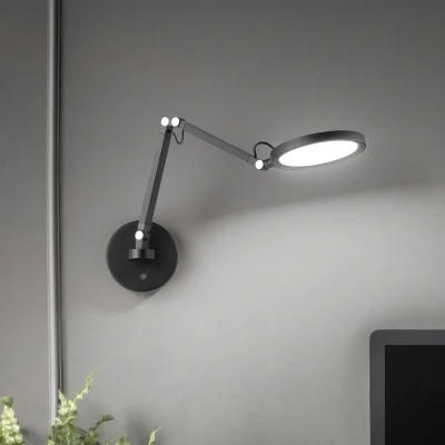 Afbeelding van Fabas Luce Regina LED wandlamp, zwart, CCT, dimbaar, instelbaar