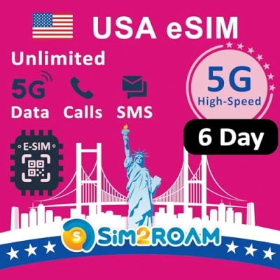 Afbeelding van Amerikaanse prepaid eSIM kaartOnbeperkte 5G/4G internetdata in de VS (inclusief Hawaii)+low speed data Canada en MexicoOnbeperkt bellen sms&#039;en tussen US, Mexicor(6 dagen)