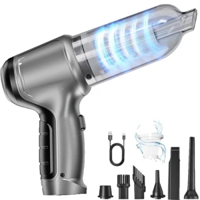 Afbeelding van WYRIAZA 9700PA Draadloze Autostofzuiger, Krachtige Stofzuiger, 3 in 1 Mini Licht Stofzuigers, Led display, USB Oplaadbare met Stofborstel/spleetmondstuk voor Thuis, Auto, Kantoor, Huisdier