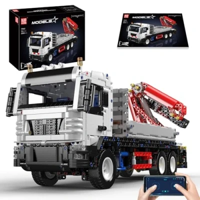 Afbeelding van Mould King 17063 Technologie Truck Building Blocsk kit, afstandsbediening vrachtwagen met bouwkraan bouwsteen (2530 stuks), assemblage zware pneumatische kraan klemblok speelgoed voor