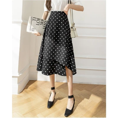 Afbeelding van Dames Rok Midi Hoge taille Zwart Maat L