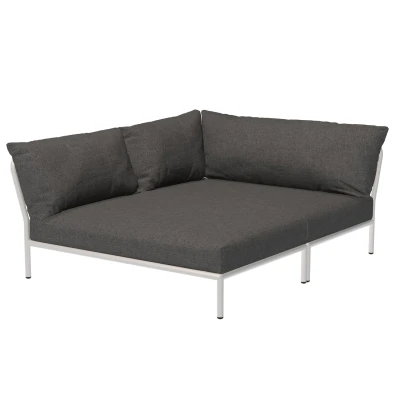 Afbeelding van Houe Level2 Cozy Corner Loungebank Links Frame Wit Stof Darkgrey Basic