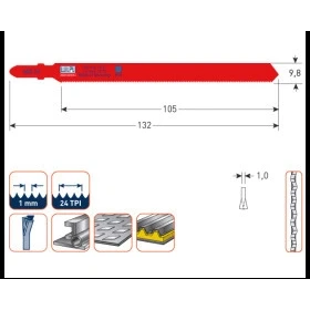 Afbeelding van Wilpu MG 31 decoupeerzaagblad staal en sandwichmateriaal (Bosch T318A) 5 stuks