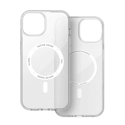 Afbeelding van Native Union (Re)Clear Case Transparante Anti Geel MagSafe Compatibel met Ingebouwde Magneten Gemaakt van Gerecyclede Materialen Ultraduurzaam Militaire Valbescherming voor iPhone 15
