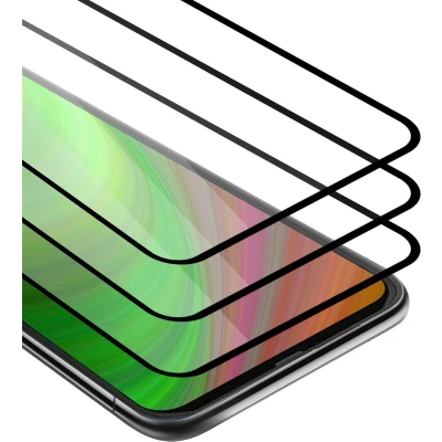 Afbeelding van Cadorabo 3x Screenprotector geschikt voor Motorola ONE FUSION+ Volledig scherm pantserfolie Beschermfolie in TRANSPARANT met ZWART Getemperd (Tempered) Display beschermend glas 9H hardheid 3D Touch