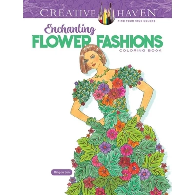 Afbeelding van Creative Haven Enchanting Flower Fashions Coloring Book