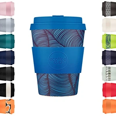 Afbeelding van Ecoffee Cup 12oz 350ml Herbruikbare Eco vriendelijke 100% Plantaardige Koffie met Siliconen Deksel &amp; Mouw Melamine Gratis Biologisch Afbreekbare Vaatwasser/Magnetron Safe Travel Mok, Dotonbori