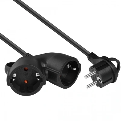 Afbeelding van 10 m Schuko verlengsnoer dubbel