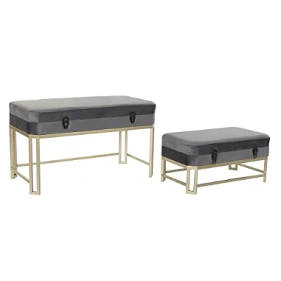 Afbeelding van Kruk DKD Home Decor Grijs Metaal 117 x 42 47 cm