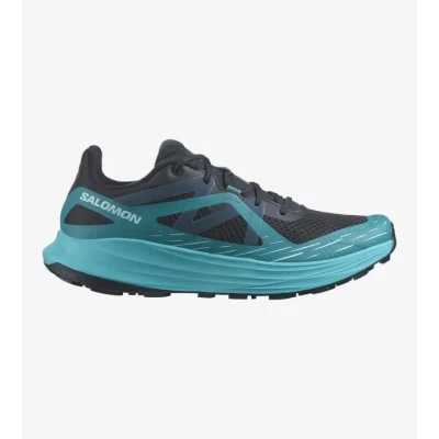 Afbeelding van Salomon Ultra FLOW Trail hardloopschoenen, Heren, Maat: 41 1/3, Carbon/tahitian tide/deep dive Textiel/ synthetisch